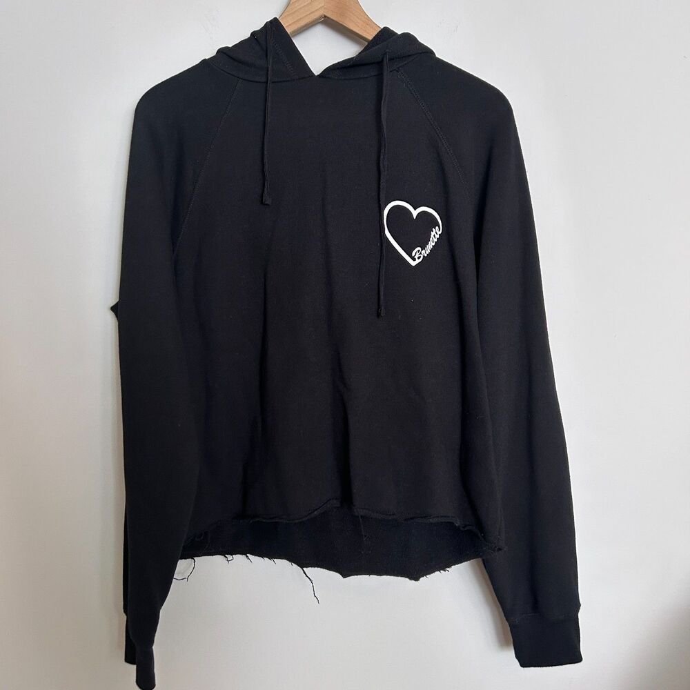 Brunette the Label Brunette Heart Black Hoodie Sweatshirt Size Medium/Large